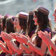 Grid girls applaude drivers prior to the Formula One Grand Prix of Europe at the Baku circuit, in Baku, Azerbaijan, Sunday, June 19, 2016. (AP Photo/Luca Bruno)